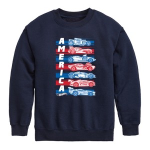 Boys' - Hot Wheels - America Cars Graphic Long Sleeve Fleece Sweatshirt - 1 of 4