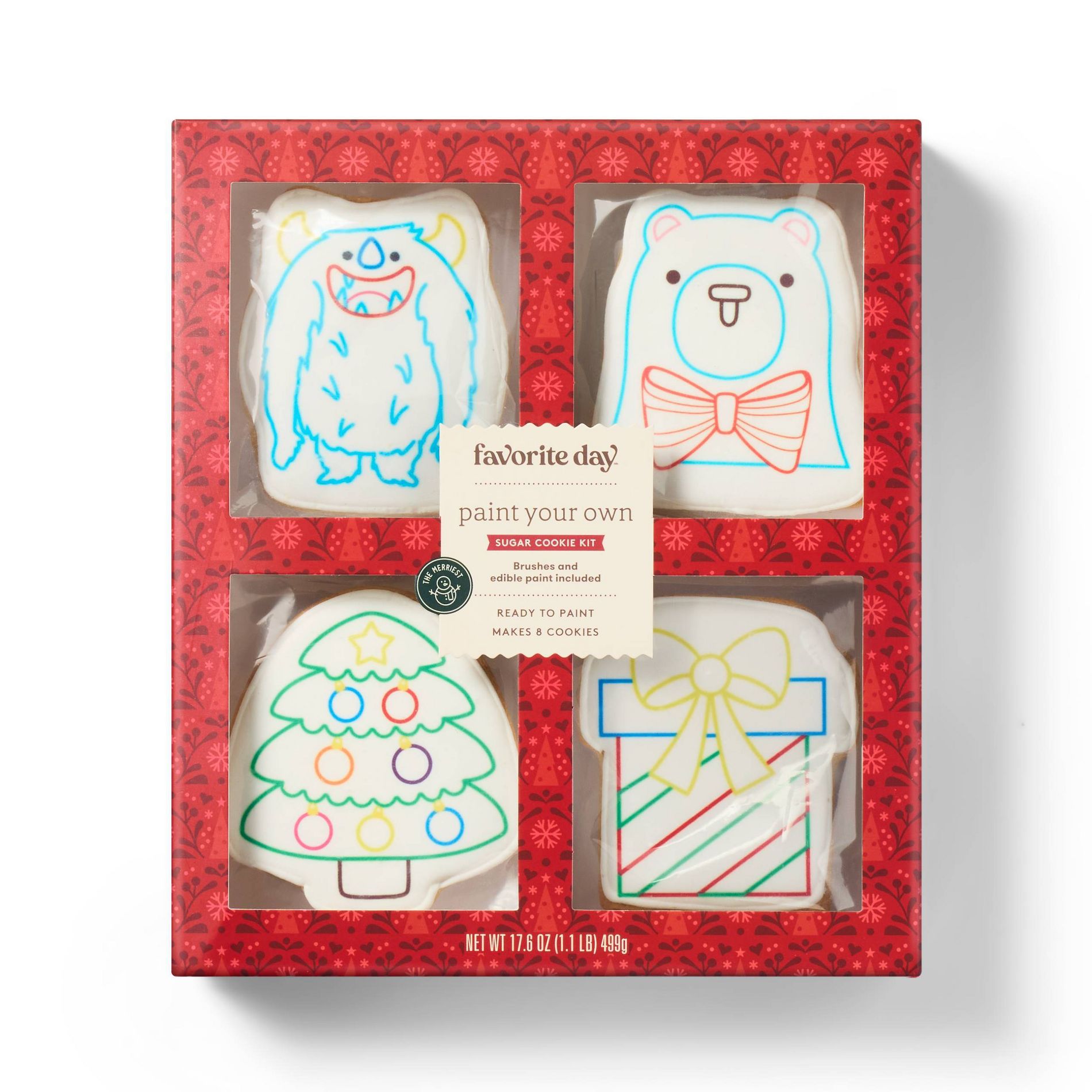 Christmas Paint-Your-Own Holiday Cookie Kit - 17.6oz/8ct - Favorite Day™