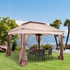 SUGIFT 9.8' x 9.8' White Gazebo Pop Up Canopy with Mesh Curtains and Carrying Bag - 2 of 4