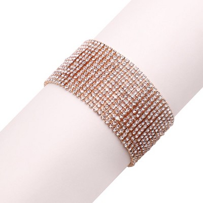 Women's Rhinestone Bling Statement Bracelet - Silver