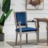 HOMCOM Vintage Dining Chair with High Back, Thick Sponge Padded Seat and Section Armrest with Wood Frame, Blue - 2 of 4