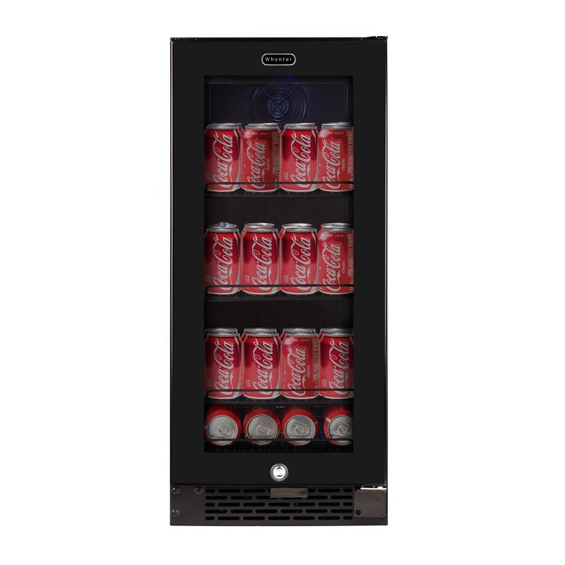 Whynter Built-in Black Glass 80-can capacity 3.4 cu ft. Beverage Refrigerator, 3 of 4