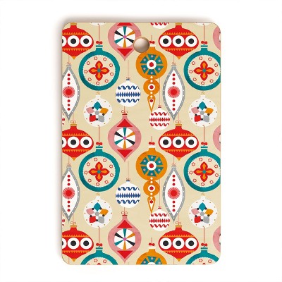 Showmemars Retro christmas ornaments pattern Cutting Board Rectangle -Deny Designs