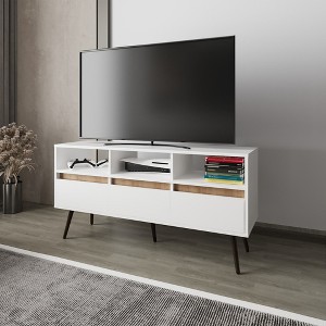 47.3 inch Particle Board Multi-Storage TV Stand with 3 Drawers, 3 Shelves, and Scratch-Resistant Surface for Living Room and Bedroom - 1 of 4