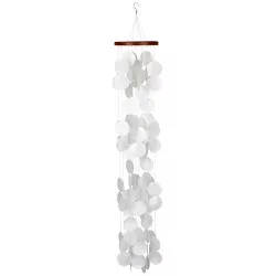 Woodstock Chimes Asli Arts® Collection, Capiz Waterfall, 40'' Blanca Wind Chime CWRB