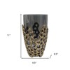 HomeRoots 11" Black And Gold Glass And Aluminum Geo Circles Table Vase - 3 of 4