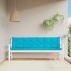 vidaXL Durable and Comfortable Garden Bench Cushions 2pcs - Turquoise - Fabric (Polyester) - with Hollow Fiber - 2 of 4