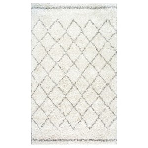 White Solid Loomed Area Rug - (4