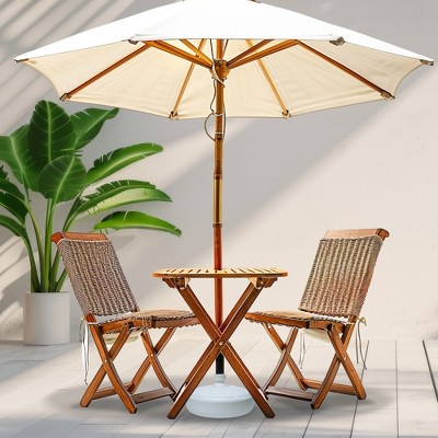 White Flower Concrete Outdoor Umbrella Stand Base