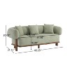 Christopher Knight Home Kai 82 " Rubberwood Boucle Upholstered 3 Seater Curved Sofa Light Green - 3 of 4