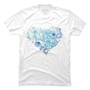 Men's Design By Humans Sea. Heart of the shells. By Katyau T-Shirt - 1 of 4