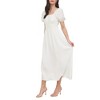 August Sky Women's Smocked Square Neckline Puff Sleeve Midi Dress - 3 of 4