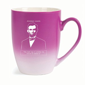 Elanze Designs The Best Way To Predict The Future Is Create It Two Toned Ombre Matte 10 ounce New Bone China Coffee Tea Cup Mug, Pink and White - 1 of 4