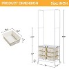 Yaheetech Freestanding Garment Rod with Storage Boxes, Beige - 3 of 4