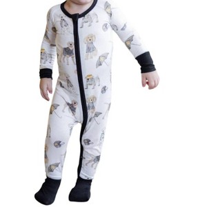 Boy's Puppy Football Zipper Onesie - Sweet Bay Clothing - 1 of 3