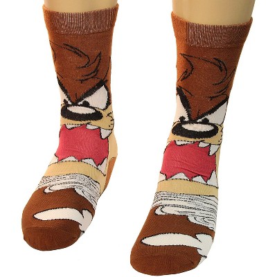 Looney Tunes Socks Tasmanian Devil Lil Taz Crazy Photo vivid Men's Crew Socks