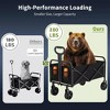 Acekool Foldable Utility Wagon Cart, 380lbs Capacity, 360° All-Terrain Wheels, Adjustable Handle, Cup Holders, Portable for Shopping, Camping, Garden - 3 of 4