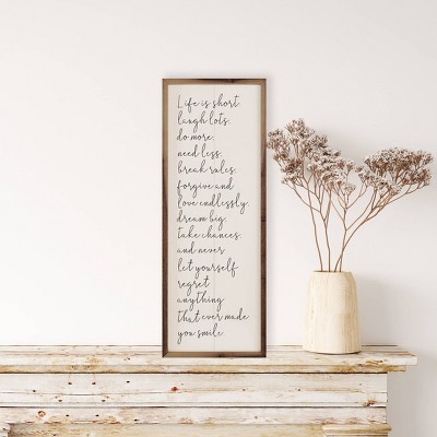 Kendrick Home Life Is Short Wall Art White