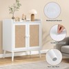 FURNIinspire Utility Storage Cabinets Multifunctional Storage Cabinet With Rattan Door, Sideboard Buffet Cabinet With Storage, White, 15"*26.4"*30" - 4 of 4