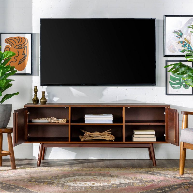 Solid Wood Mid-Century Modern TV Stand for TVs up to 65" - Saracina Home, 5 of 25