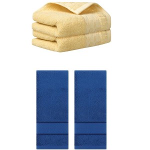 REGALWOVEN 4 Pcs Solid Soft Absorbent Hand Towel for Bathroom 14" x 30" - 1 of 4