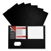 Universal Two-Pocket Portfolio, Embossed Leather Grain Paper, 11 x 8.5, Black, 25/Box - 4 of 4