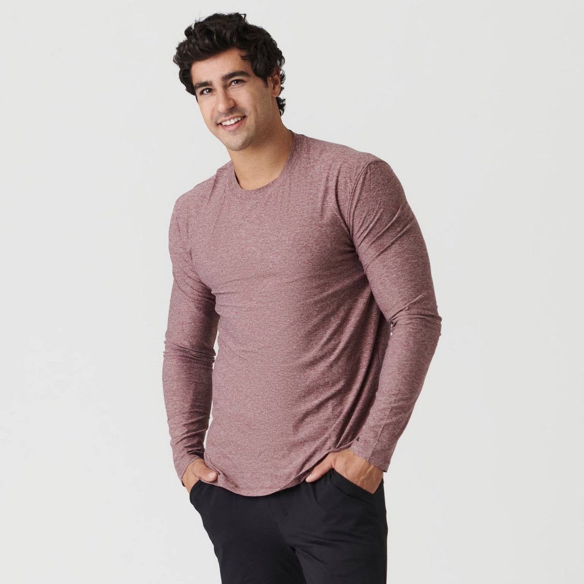 Men's Active Long Sleeve Crew Neck T-Shirt - True Classic - thumbnail 2