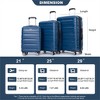 BEAFUP Set of 3 Luggage Sets PC Lightweight & Durable Expandable Suitcase with Two Hooks, Double Spinner Wheels, TSA Lock, (21/25/29) - 3 of 4