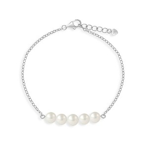 Girl's Freshwater Pearl & Link Bracelet Sterling Silver - In Season Jewelry - 1 of 4