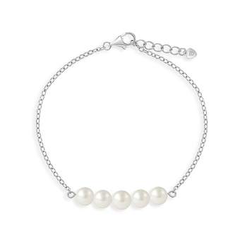 Girl's Freshwater Pearl & Link Bracelet Sterling Silver - In Season Jewelry