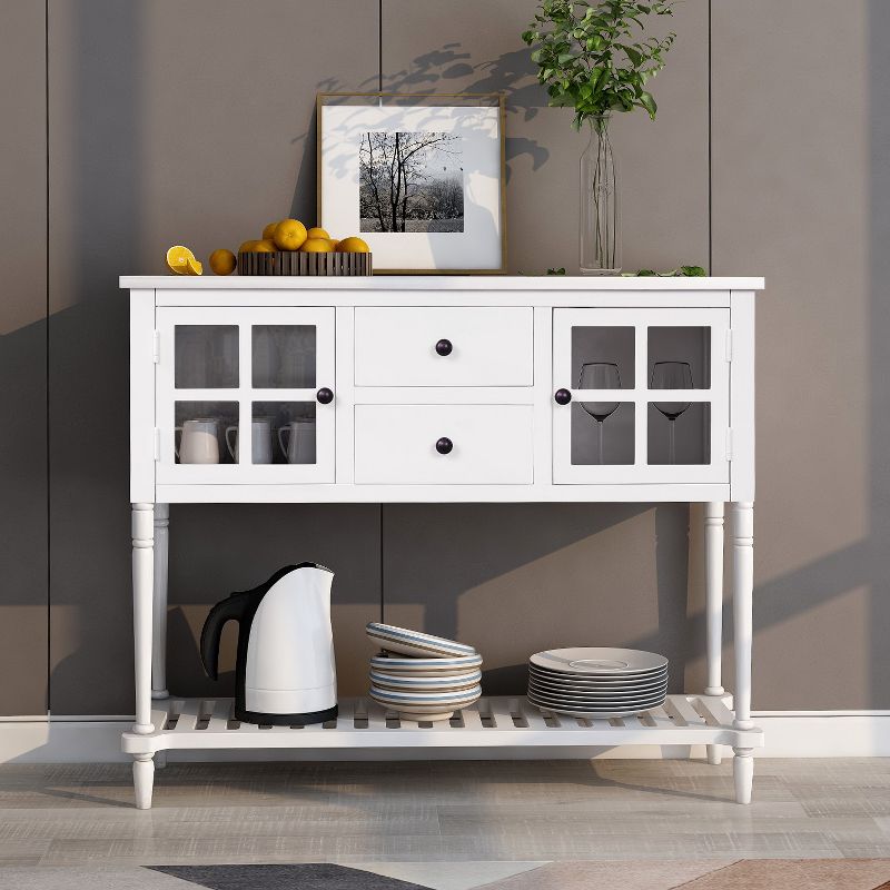 Farmhouse Double Door Console Table with Bottom Shelf and Drawers-ModernLuxe, 2 of 8