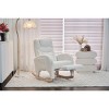 Nursery Rocking Chair with Adjustable Footrest,Teddy Fabric Glider Recliner with Side Pocket for Living Room Bedroom-Baofuwish - 2 of 4