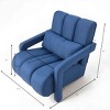CAVINAS Linen Fabric Accent Chair with Mid-Height Backrest and 1 Pillow,Modern Upholstered Living Room Chairs,Reading Chairs for Living Room - 3 of 4
