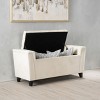 TiramisuBest Armed Velvet Storage Bench – Upholstered Ottoman with Padded Seat for Bedroom, Living Room or Entryway – Ivory - 4 of 4