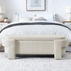 Lyngins Large Storage Bench, 51.5"L Upholstered Storage Ottoman, Ottoman with Storage, Linen Fabric Foot Stool, Bed Bench, Fully Assembled - 3 of 4