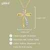 GILDED 1/4 cttw Twist Cross Pendant-Necklace in 10KT Yellow Gold or 14K Yellow Gold Plated over Sterling Silver, Natural Round-Cut Diamond, 18" Chain - 4 of 4