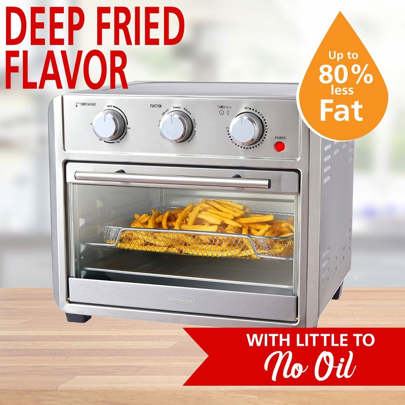Brentwood 1700w 24 Quart Stainless Steel Convection Air Fryer Toaster Oven, 5 of 11