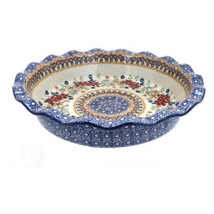 Blue Rose Polish Pottery Z159 Manufaktura Pie Plate - 1 of 2