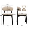 QingMoon Mid Century Modern Dining Chairs Set of 2, Fabric Upholstered Kitchen Chairs with Curved Back for Dining Room and Cafe - 3 of 4