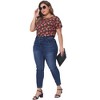 Agnes Orinda Women's Plus Size Short Sleeve Round Neck Casual Country Floral Printed Peasant Tops - 3 of 4