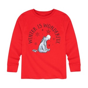 Boys' - Winnie the Pooh - Eeyore Winter is Wonderful Christmas Long Sleeve Graphic T-Shirt - 1 of 4