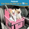 Petbobi Dog Car Booster Seat for Cat Holiday Gift Pet Bag Portable and Breathable with Seat Belt with Clip on Leash and Storage Pocket, Pink - 2 of 4