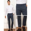 Lars Amadeus Men's Slim Fit Business Flat Front Stripes Chino Trousers - 4 of 4