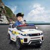 Jojoka 12V Electric Ride On Police Car for Kids, Remote Control, Flashing Lights, Megaphone, Spring Suspension, Handle - 3 of 4