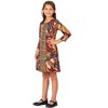 24seven Comfort Apparel Red Multiprint Knee Length Girls Fall Dress - 2 of 4