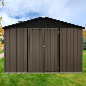 NicBex 10ft�12ft Outdoor Storage Sheds Metal Garden Sheds for Garden Tools, Bikes, Durable and Weather-Resistant - 1 of 4