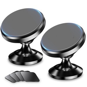 Itopfox 2-Pack Magnetic Phone Holder for Car Dashboard with Strong Magnet and 4 Metal Plates, Compatible with iPhone 16 Pro Max 15 14 13 12 - 1 of 4