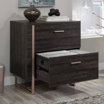 Blade Walnut 2-Drawer Legal Size Lateral File Cabinet