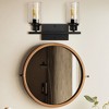 DORESshop 14.5 in. 2-Light Industrial Matte Black Vanity Light Fixtures for Bathroom with Clear Glass Shades - 2 of 4
