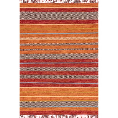 Nuloom Hand Loomed Stripes Tassel Ninonne Indoor Area Rug